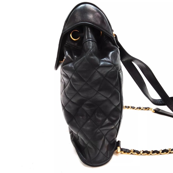 CHANEL CC TURNLOCK Matelasse Backpack Bag Leather Black Unisex - Picture 7 of 14